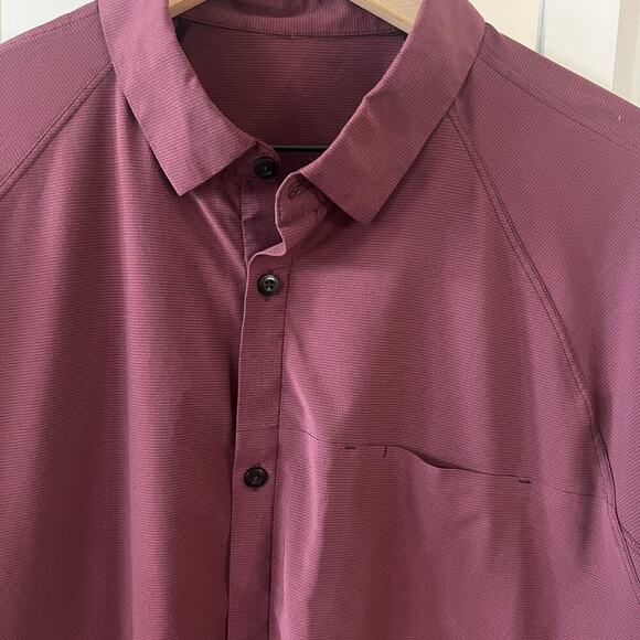 Men’s Lululemon Long Sleeve Button-Up Shirt Size XL – Red Maroon - Picture 3 of 5